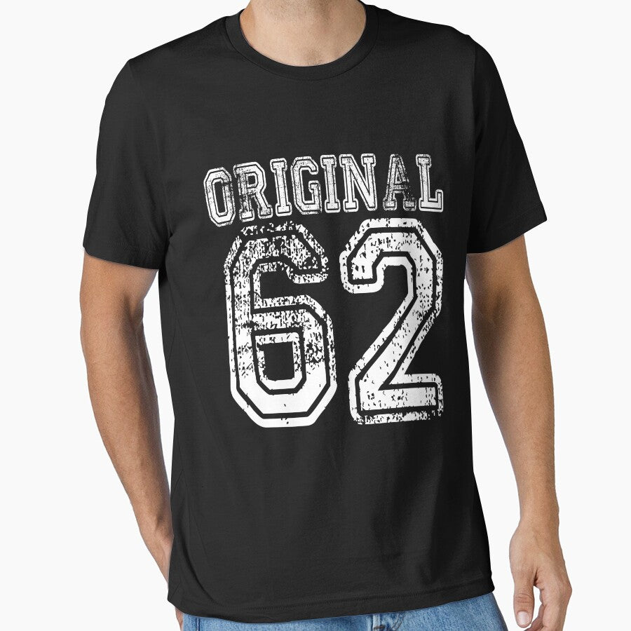 Original 62 2062 1962 Birthday Gift Age Year Old Boy Girl Cute Funny Man Woman Jersey Style by arcadetoystore