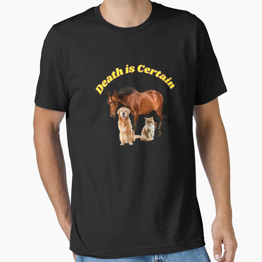 Death is Certain - Animal Crew Neck Sweater : Horse, Cat, and Dog Graphic Shirt, Animal Tee, Gen Z Pinterest sweater, shirt gift for him by brodythiele