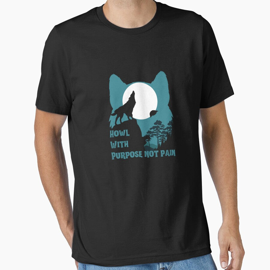 Wolf howling by urbanglitchh Unisex , , , Long Sleeve Tee