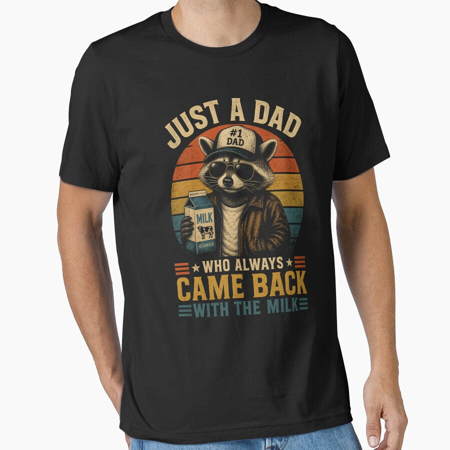 Just A Dad Who Always Came Back with The Milk by zoes-ink Unisex , , , Long Sleeve Tee