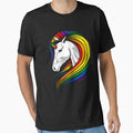Premium Gay Pride Rainbow LGBT Unicorn by Carrie Schroeder Unisex , , , Long Sleeve Tee