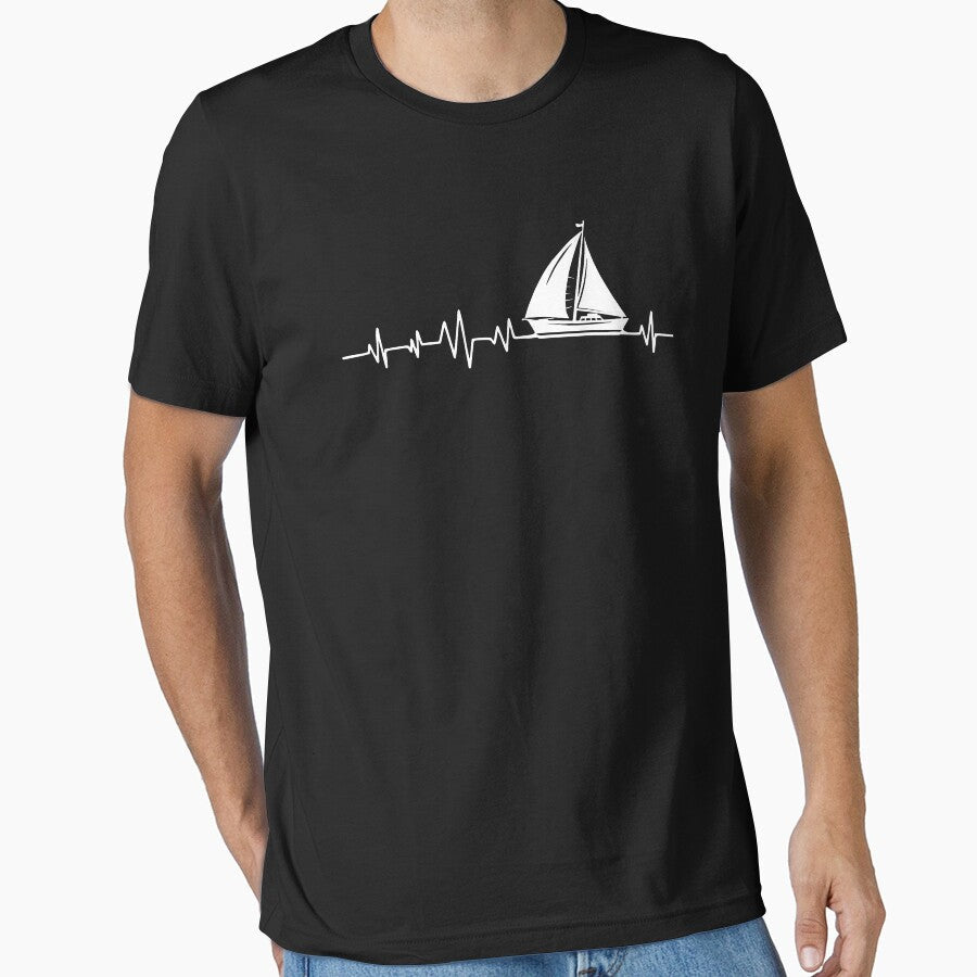 Boat Sailing Heartbeat - Sailors Funny Gift by anerahilsya Unisex , , , Long Sleeve Tee