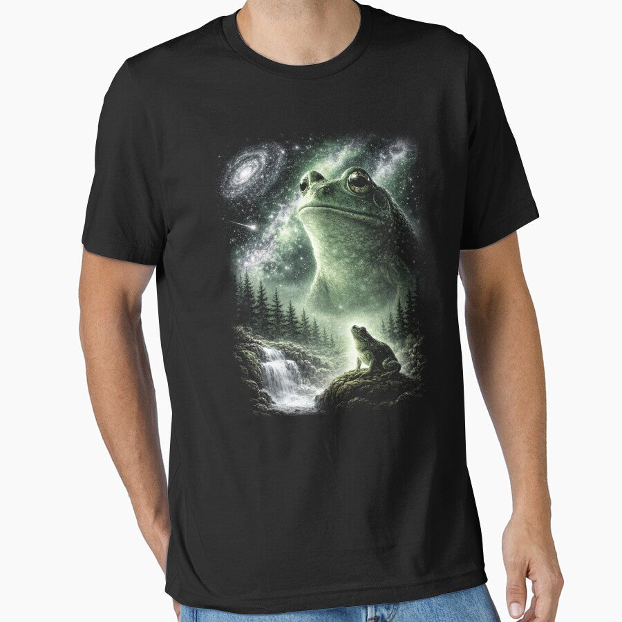 Frog Howling to The Moon Vintage 90s Retro Frog Graphic by will freed18 Unisex , , , Long Sleeve Tee