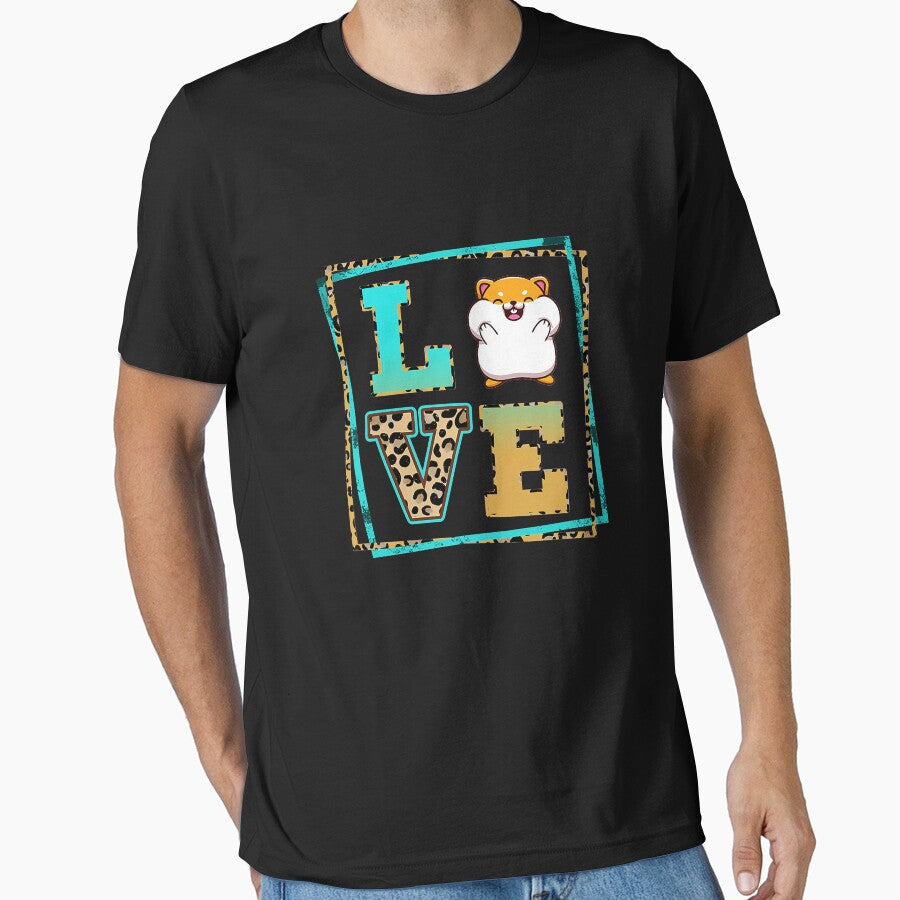Love Hamster Pet Owner Leopard Print Kids Women Cute Animal Premium by belinescob Unisex , , , Long Sleeve Tee