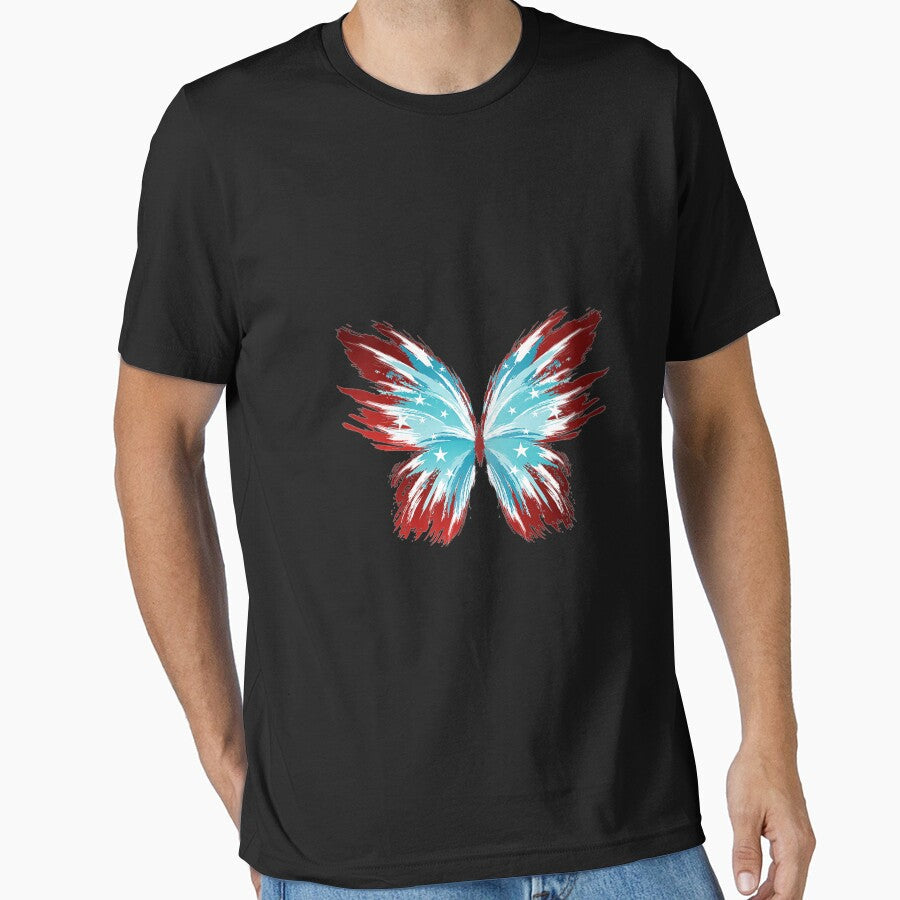 Butterfly USA Patriotic Cute 4th Of July Womens Premium by toricak06 Unisex , , , Long Sleeve Tee