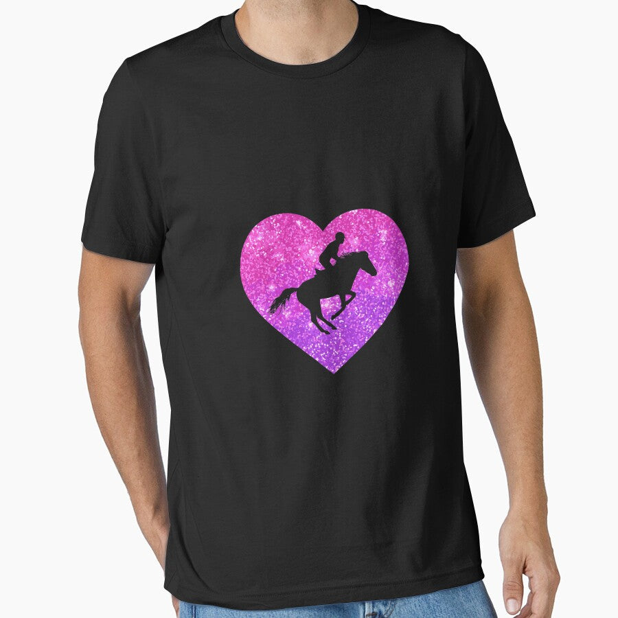 Cute Show Jumping Horse Heart Gift For Girls Teens And Women Long Sleeve by ryannokune