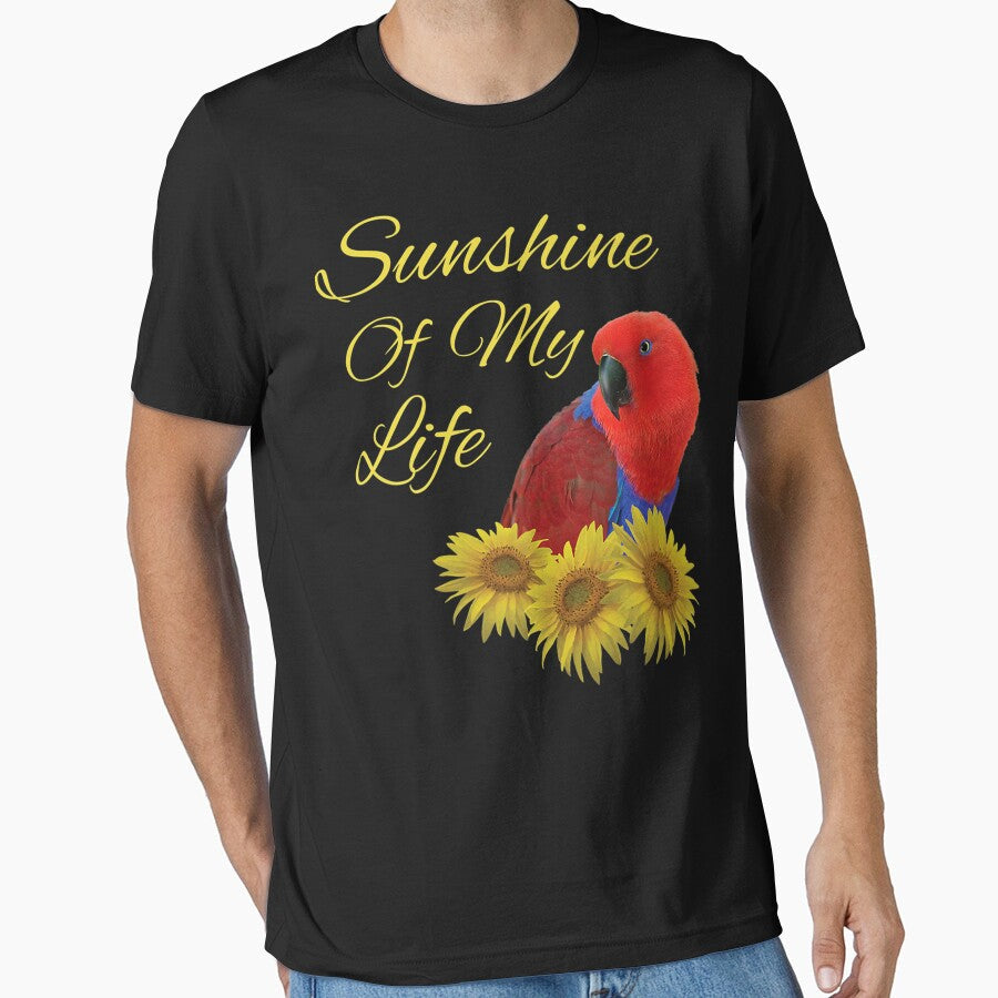 Eclectus Parrot, Female, Sunshine Sunflower Premium by stirkzdhohne Unisex , , , Long Sleeve Tee