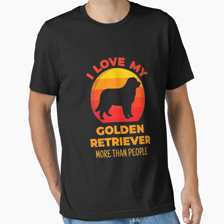 I Love My Golden Retriever More Than People Dogs Introvert Premium by jamielottie Unisex , , , Long Sleeve Tee