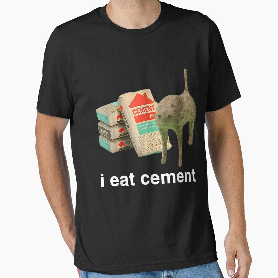 I Eat Cement Cursed Cat Funny Oddly Specific Meme by TobieHatfield Unisex , , , Long Sleeve Tee