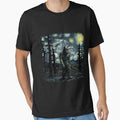 Bigfoot Starry Night Sasquatch Van Gogh Sky Painting Art Long Sleeve by GreggRoss Unisex , , , Long Sleeve Tee