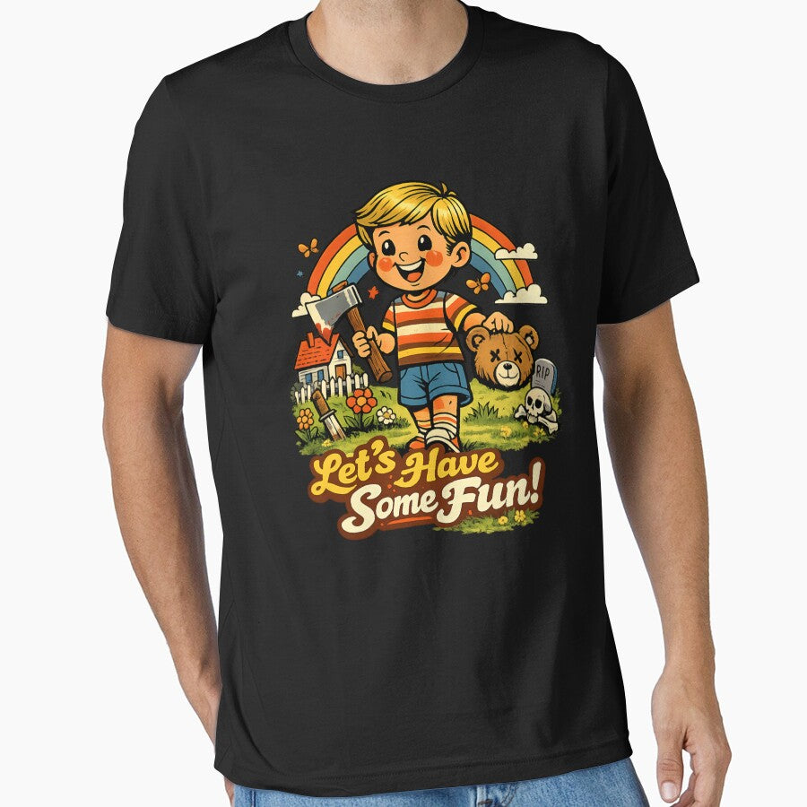 Dark Humor Vintage Kid Horror – “Let’s Have Some Fun” Retro Creepy Cartoon by SidTastic