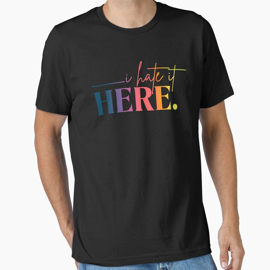 I Hate It Here Retro Gradient Funny Statement by ameirkessao Unisex , , , Long Sleeve Tee