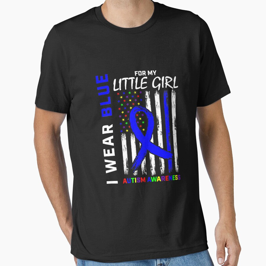 Blue Autism Awareness For Daughter Little Girl Mom Dad Flag Premium by DahlilaJo Unisex , , , Long Sleeve Tee