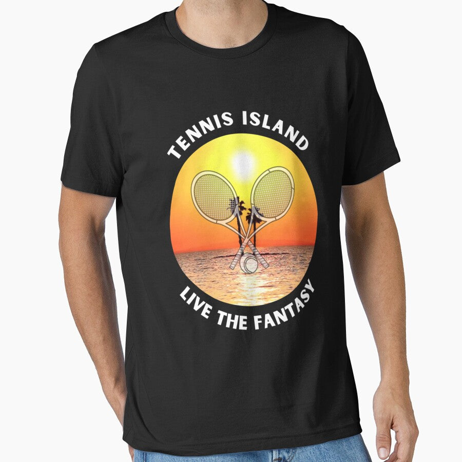 Live The Fantasy Tropical Island Tennis Premium by gloria1os Unisex , , , Long Sleeve Tee
