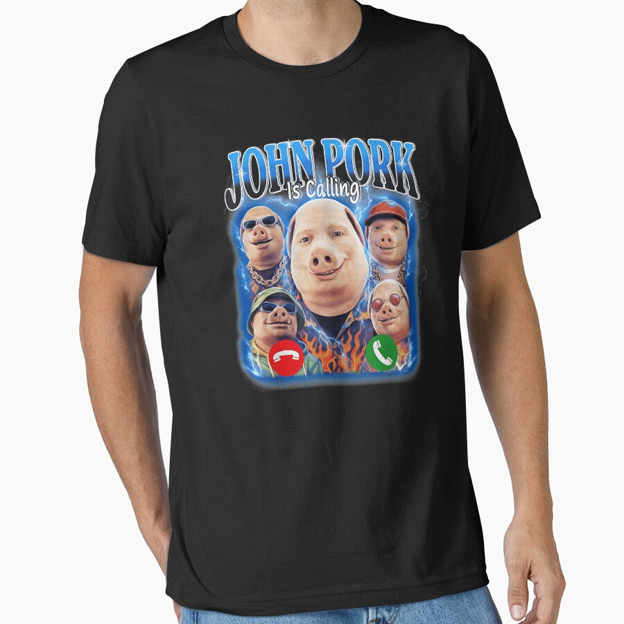 John Pork Is Calling Meme Internet Culture Viral Humor by LysiTHWIP Unisex , , , Long Sleeve Tee