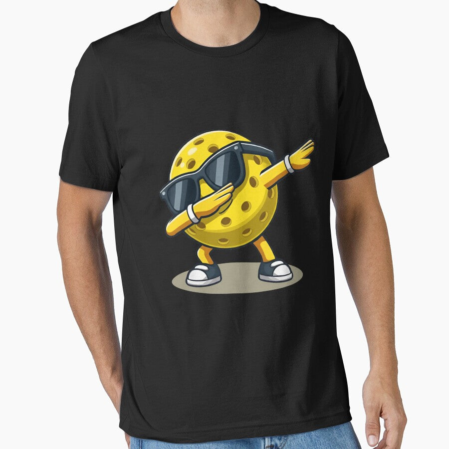 Dabbing Pickleball Cool Cartoon Character by LarryMBrown Unisex , , , Long Sleeve Tee