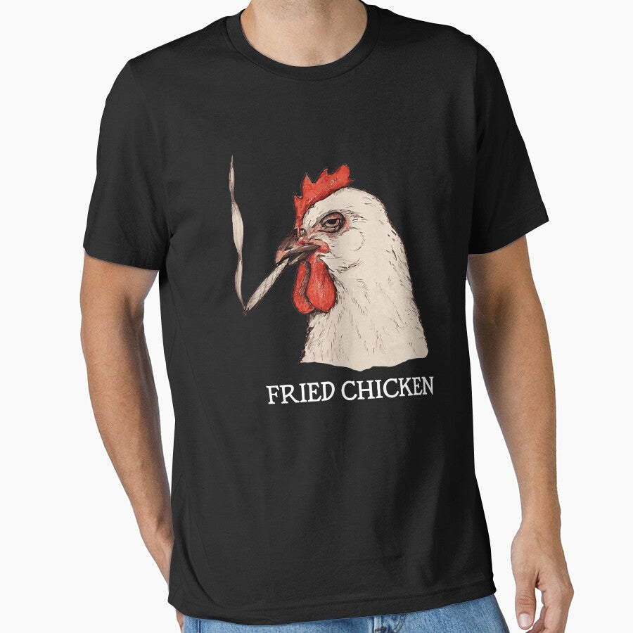 Fried Chicken Ironic Chicken Humor Farm Animal Lover by SanTiOmal Unisex , , , Long Sleeve Tee