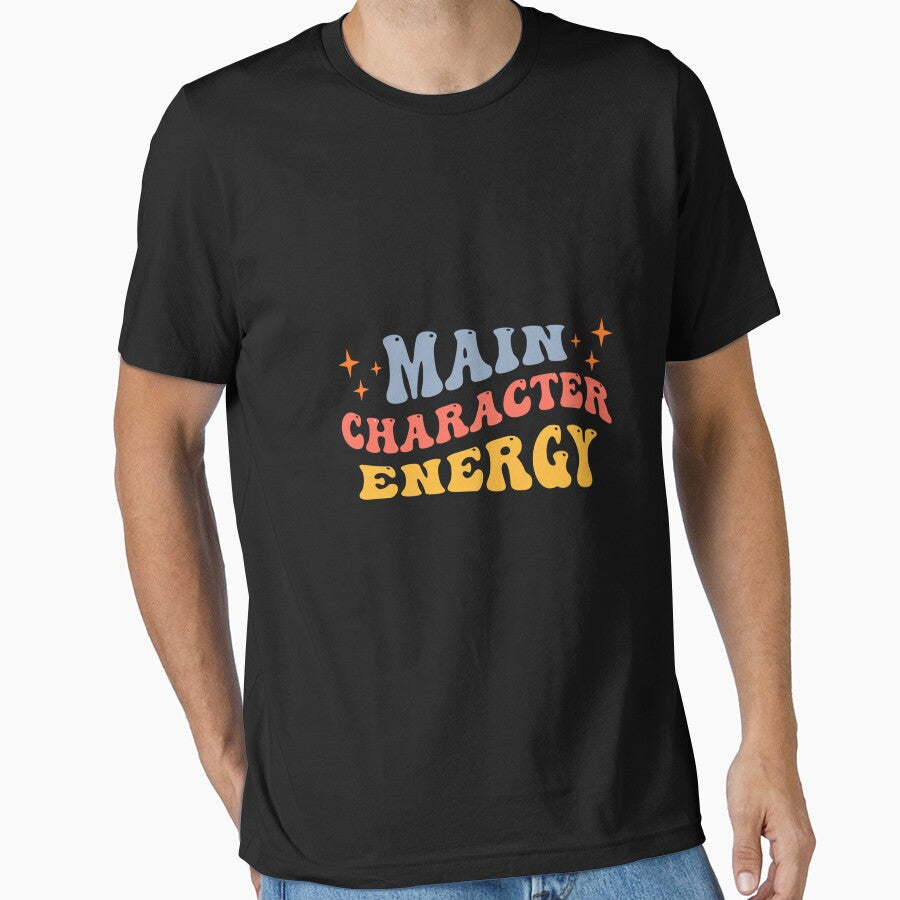 Main Character Energy Minimal Trendy by EcoArtTees Unisex , , , Long Sleeve Tee
