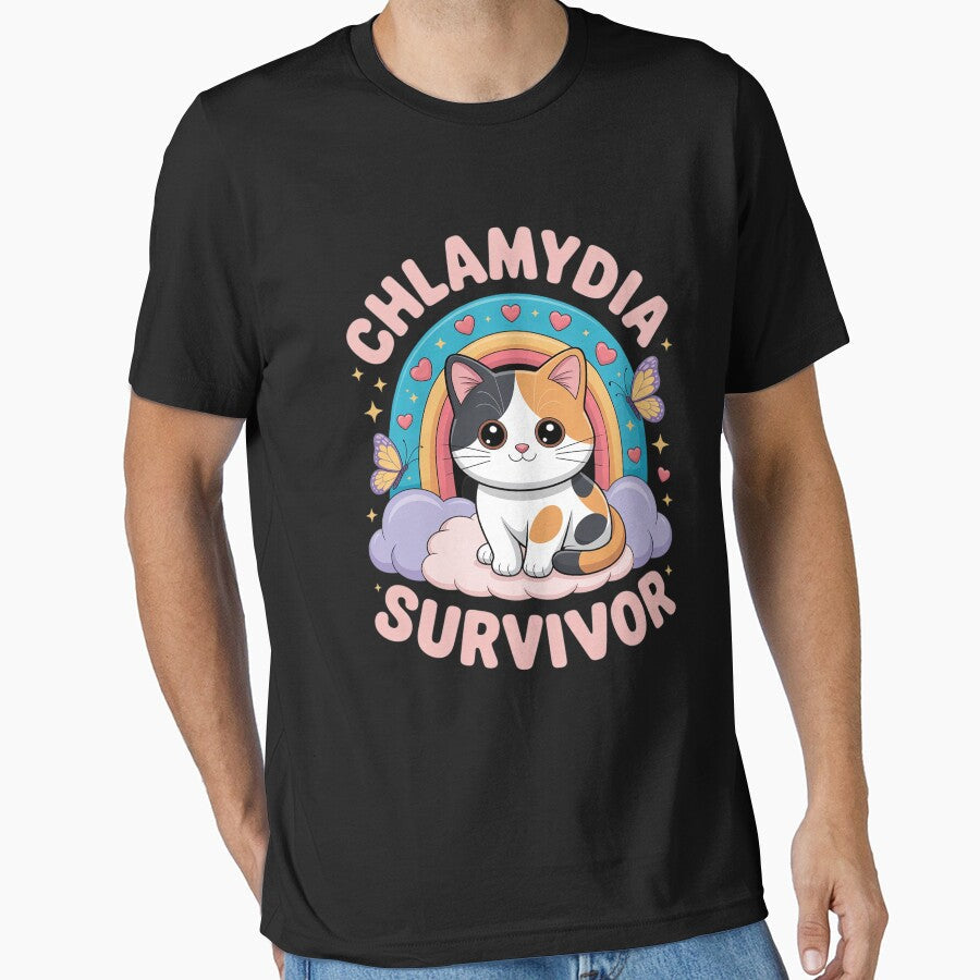 Chlamydia Survivor Cat Meme Embarrassing Adult Humor by sheenmi Unisex , , , Long Sleeve Tee