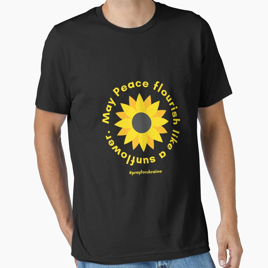 Ukrainian Sunflower Pray for Peace for Free Ukraine Support Premium by PootinTuon Unisex , , , Long Sleeve Tee