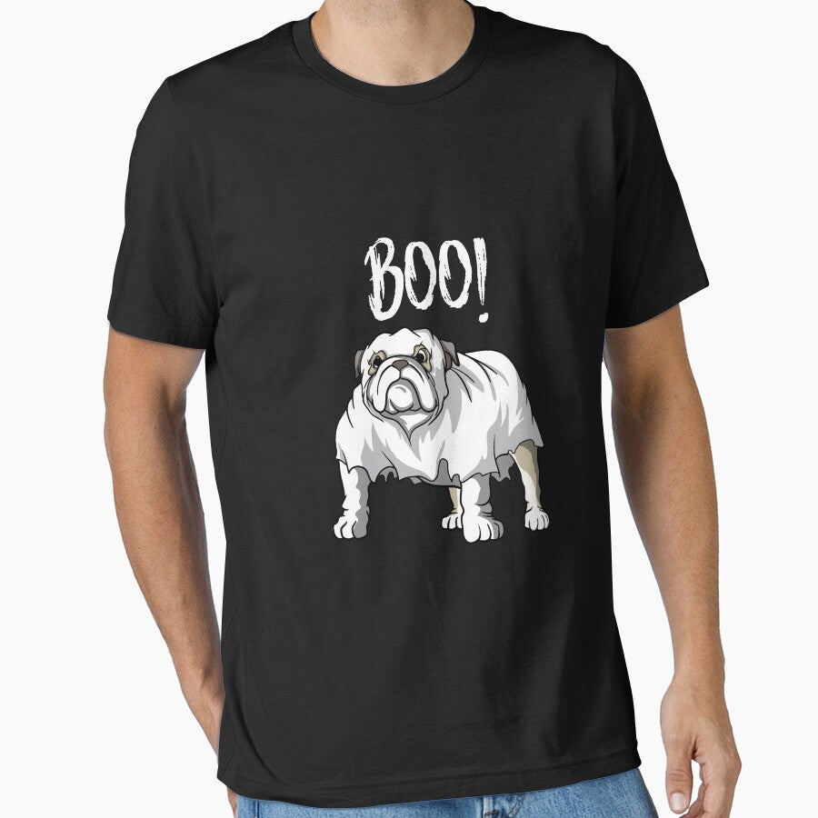 Bulldog Halloween Boo Funny Bull Dog Lover Gift Long Sleeve by derekvella Unisex , , , Long Sleeve Tee