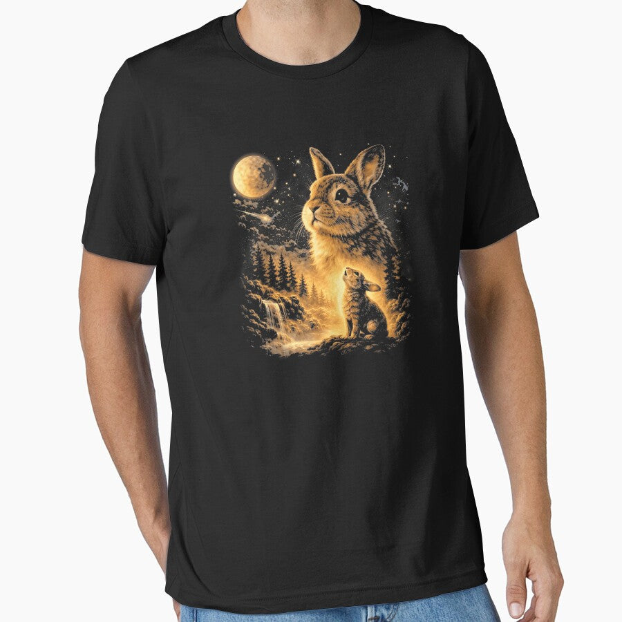 Vintage Howling Bunny to The Moon Retro 90s Funny Rabbit by SpectrumShades Unisex , , , Long Sleeve Tee