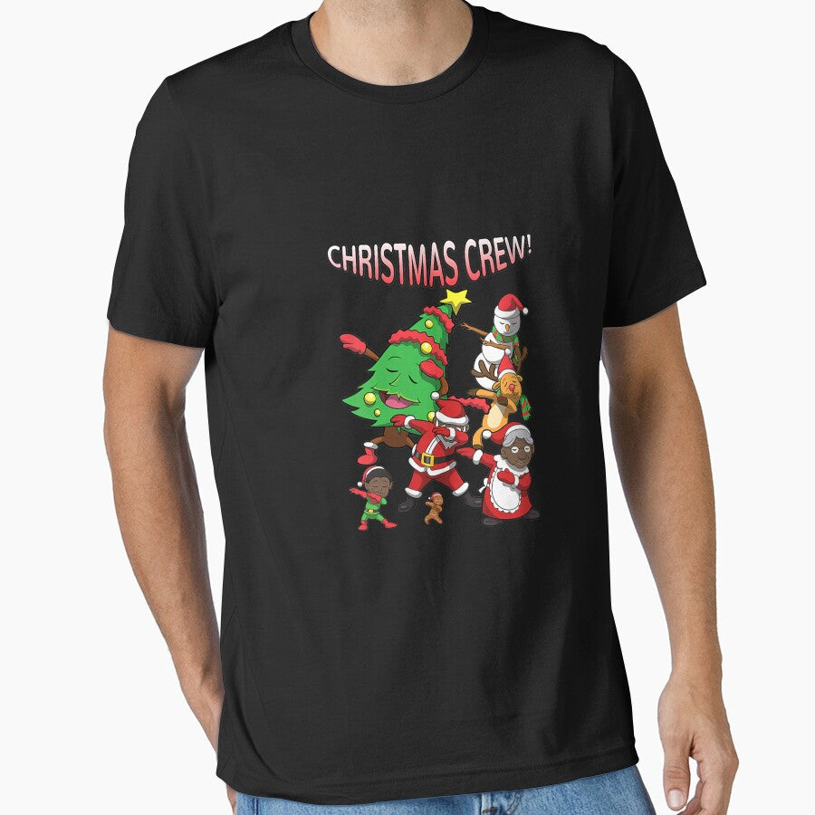 Womens Black Santa Claus Shirt African American Christmas Crew Tee V-Neck by BehmeJenell