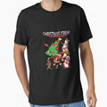 Womens Black Santa Claus Shirt African American Christmas Crew Tee V-Neck by BehmeJenell