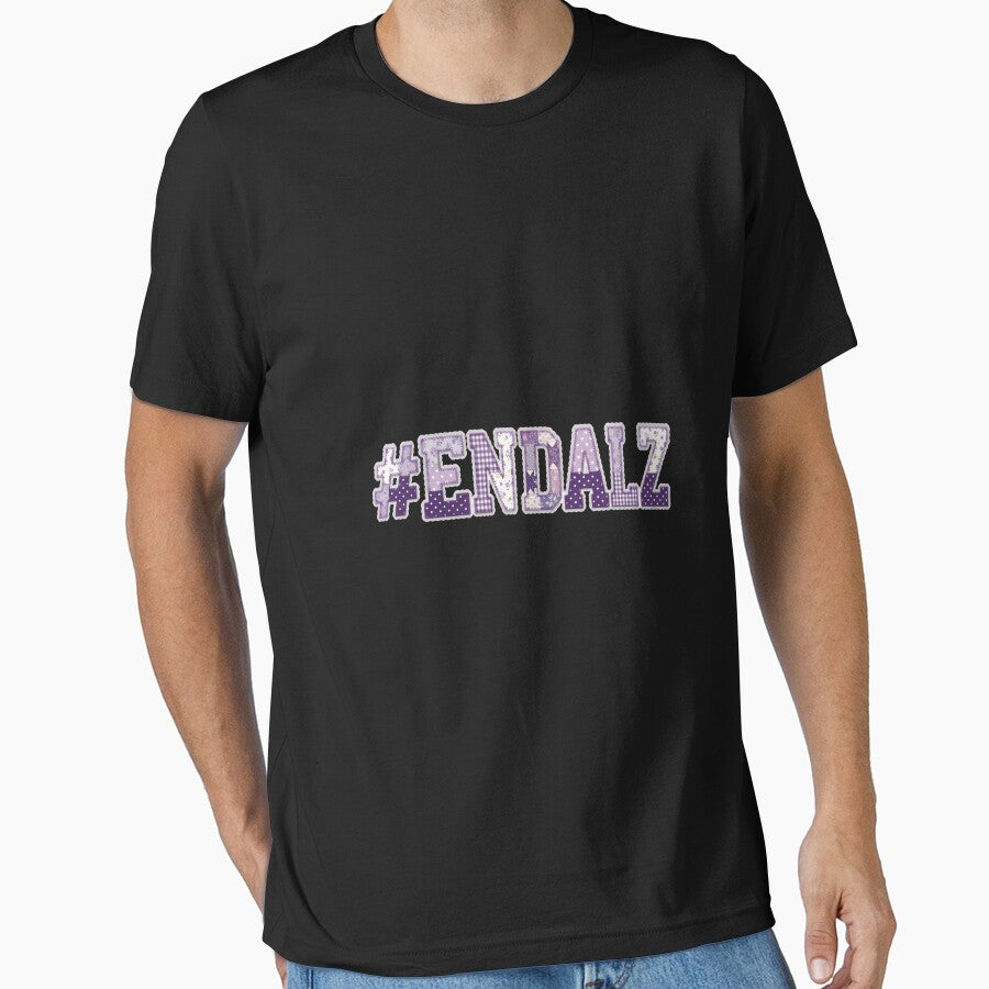 #Endalz Patchwork Style Alzheimer Awareness Purple Long Sleeve by mjohnson9 Unisex , , , Long Sleeve Tee