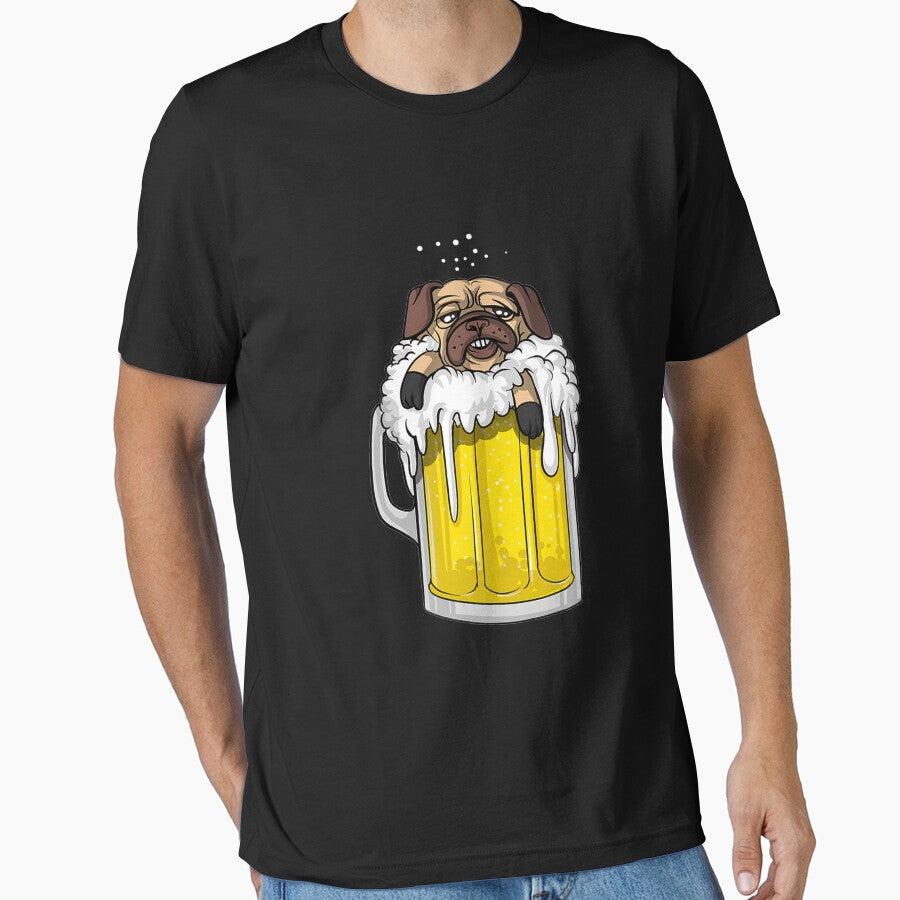 Pug Dog Beer Drinking Party Funny Men Women Premium TShirt34 by gbrenda Unisex , , , Long Sleeve Tee