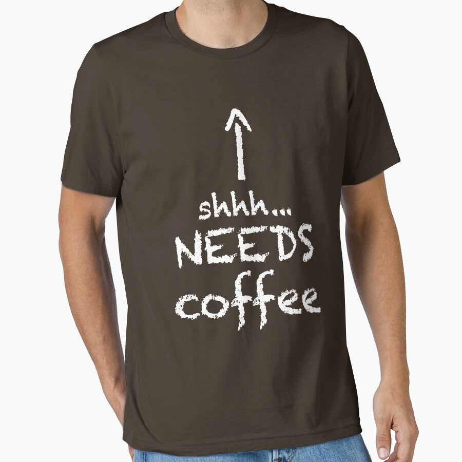 shhh.... needs coffee by DesignVal Unisex , , , Long Sleeve Tee