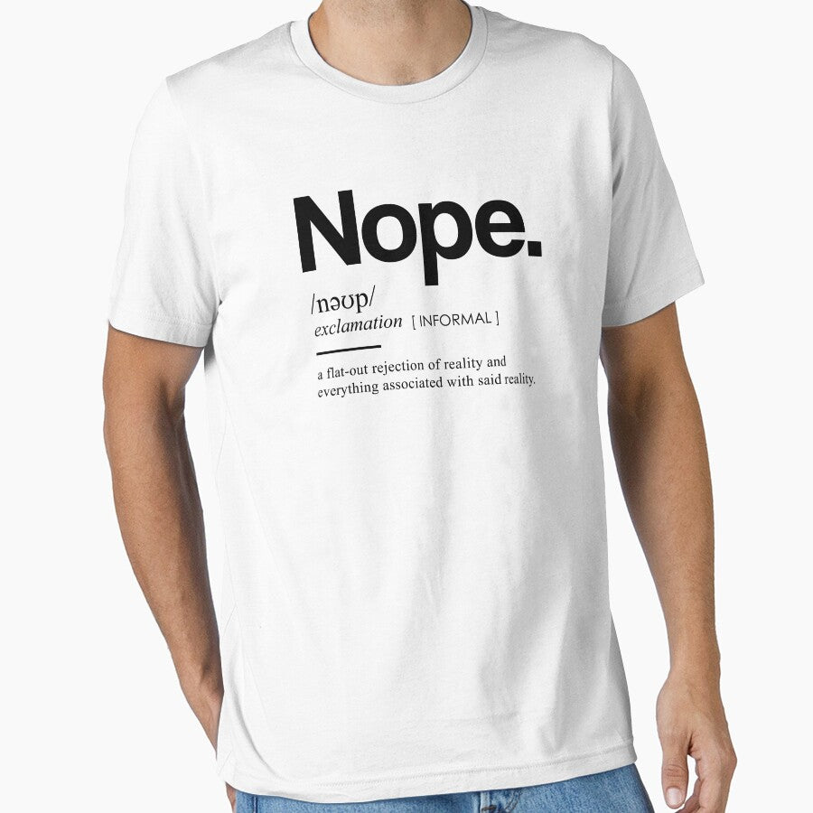 Nope - Funny Dictionary Meaning - Minimal, Modern Typography Print by Studio Grafiikka Unisex , , , Long Sleeve Tee