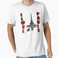 I Love Paris with Eiffel Tower by Jumboprint Unisex , , , Long Sleeve Tee