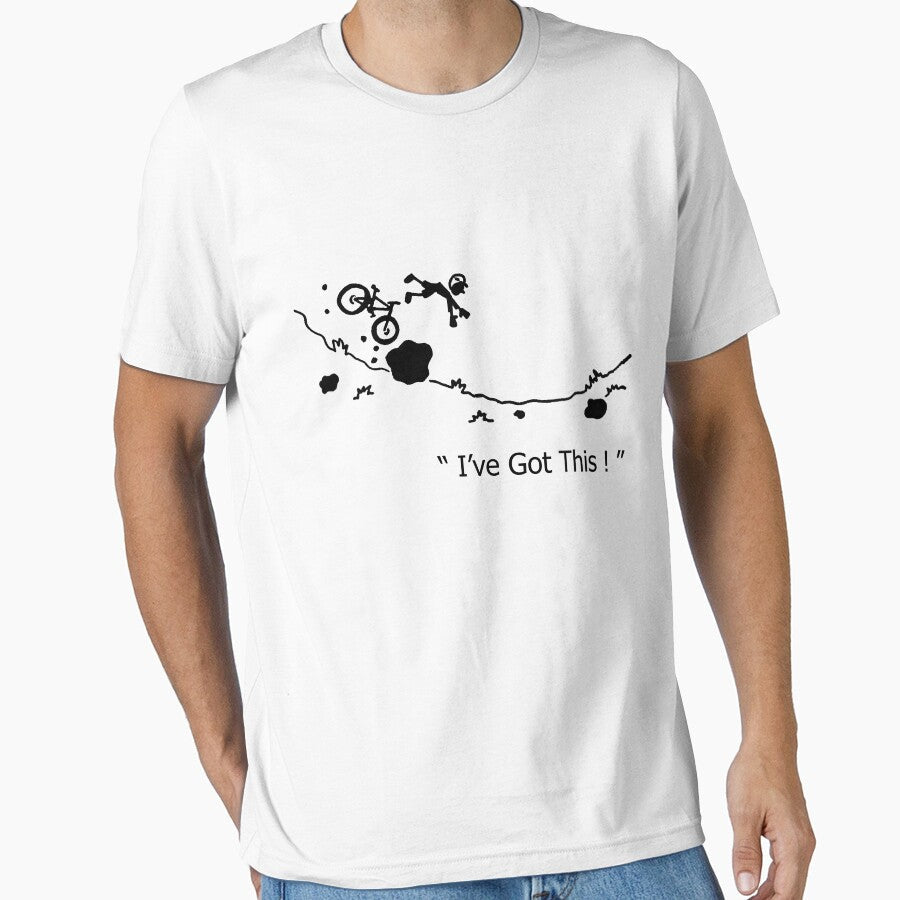 Cycling Crash, Mountain Bike " I've Got This ! " Cartoon by PhillConnell Unisex , , , Long Sleeve Tee