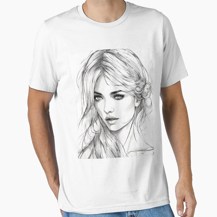 Monochrome Mastery: Abstract Portrait Line Art in Black & White - Waida by BPMagic