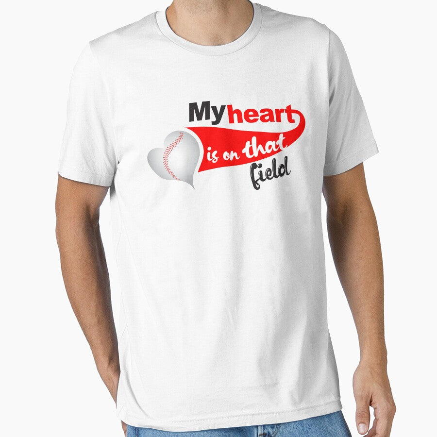 My Heart is on that Field Baseball shirt, Hand screen printed, Baseball Mom Top, Outdoor activities, Weekend shirt by lemonpoo8