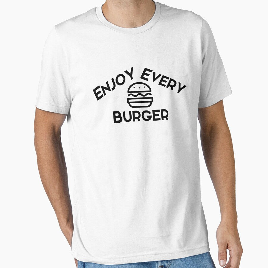 Enjoy every burger black text by wiggy38 Unisex , , , Long Sleeve Tee