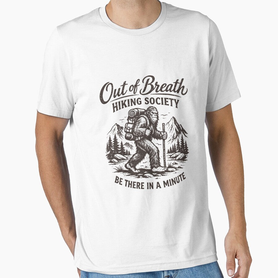 Out of Breath Hiking Society Hike Nature Lover Funny Bigfoot Long Sleeve by mjohnson9 Unisex , , , Long Sleeve Tee