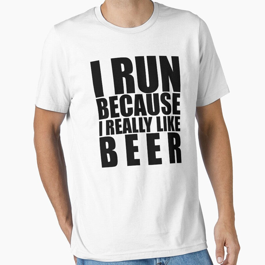 I RUN BECAUSE I REALLY LIKE BEER FUNNY by Cooltees4u1 Unisex , , , Long Sleeve Tee