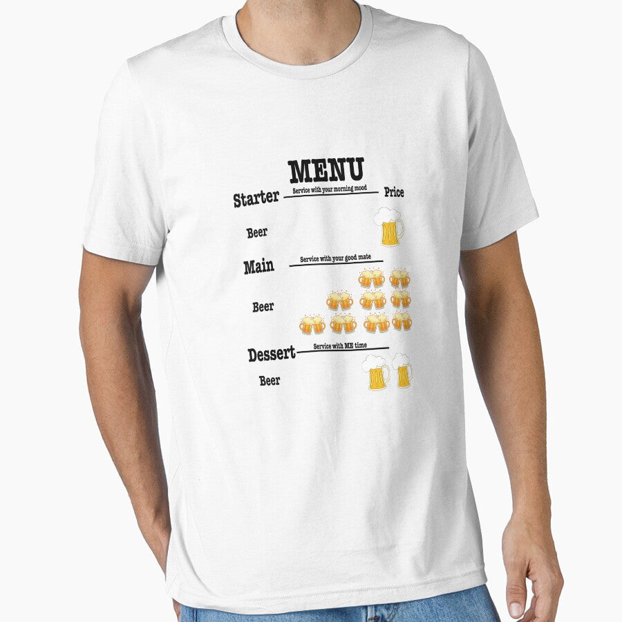 Beer Menu For Beer Lovers Beer Mug Beer Drinker by Dolalii Unisex , , , Long Sleeve Tee