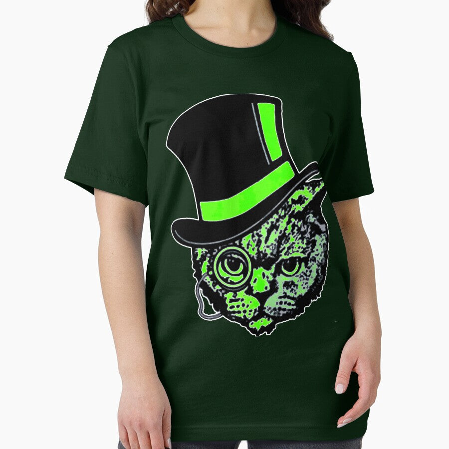 Green Cosmopolitan Cat by Mr-Burgher Unisex , , , Long Sleeve Tee