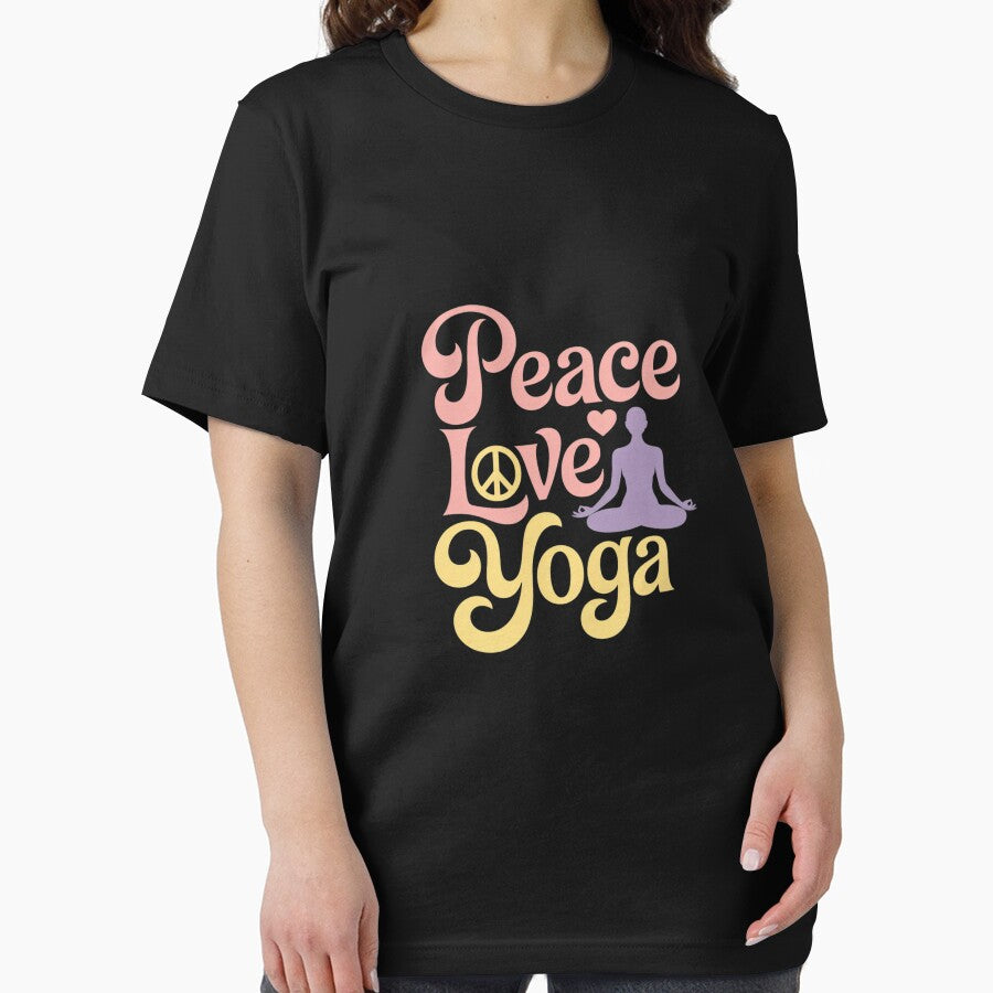 Peace Love Yoga Script Magenta Gold by HardcoreTour