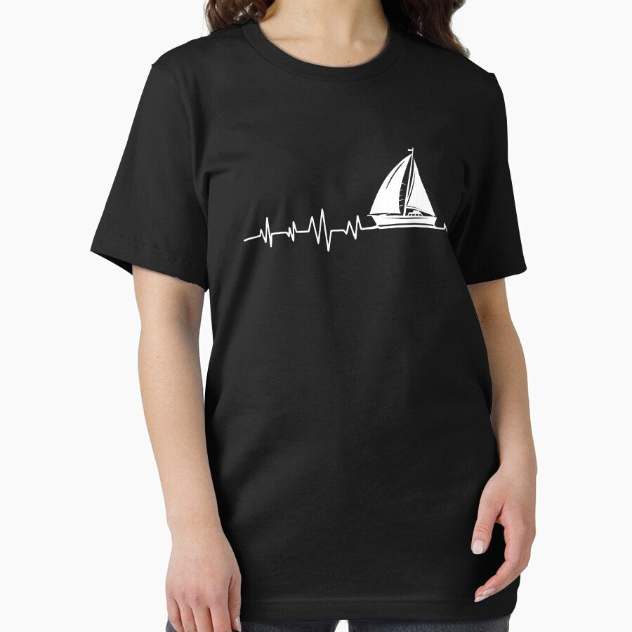 Boat Sailing Heartbeat - Sailors Funny Gift by anerahilsya Unisex , , , Long Sleeve Tee
