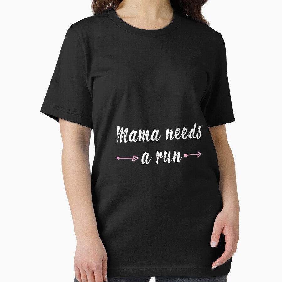 Mama Needs A Run Funny Sayings Running Mom Long Sleeve Shirt by allahamher Unisex , , , Long Sleeve Tee