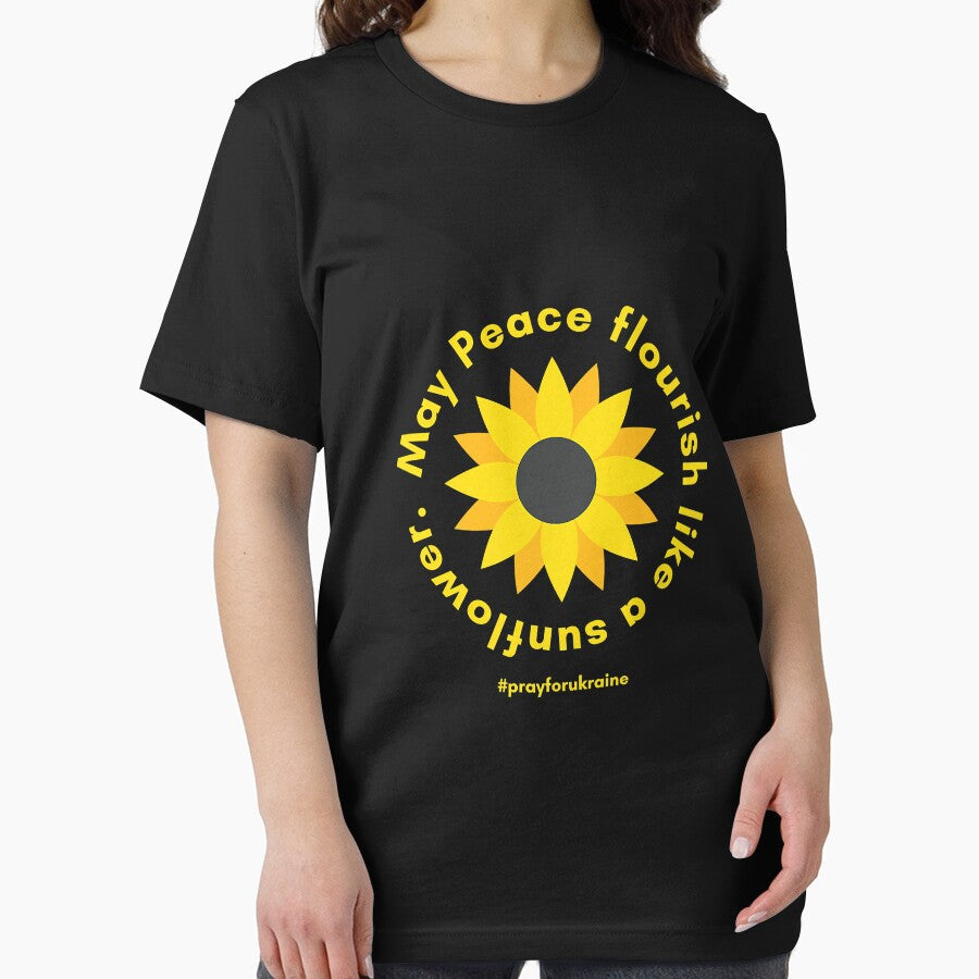 Ukrainian Sunflower Pray for Peace for Free Ukraine Support Premium by PootinTuon Unisex , , , Long Sleeve Tee