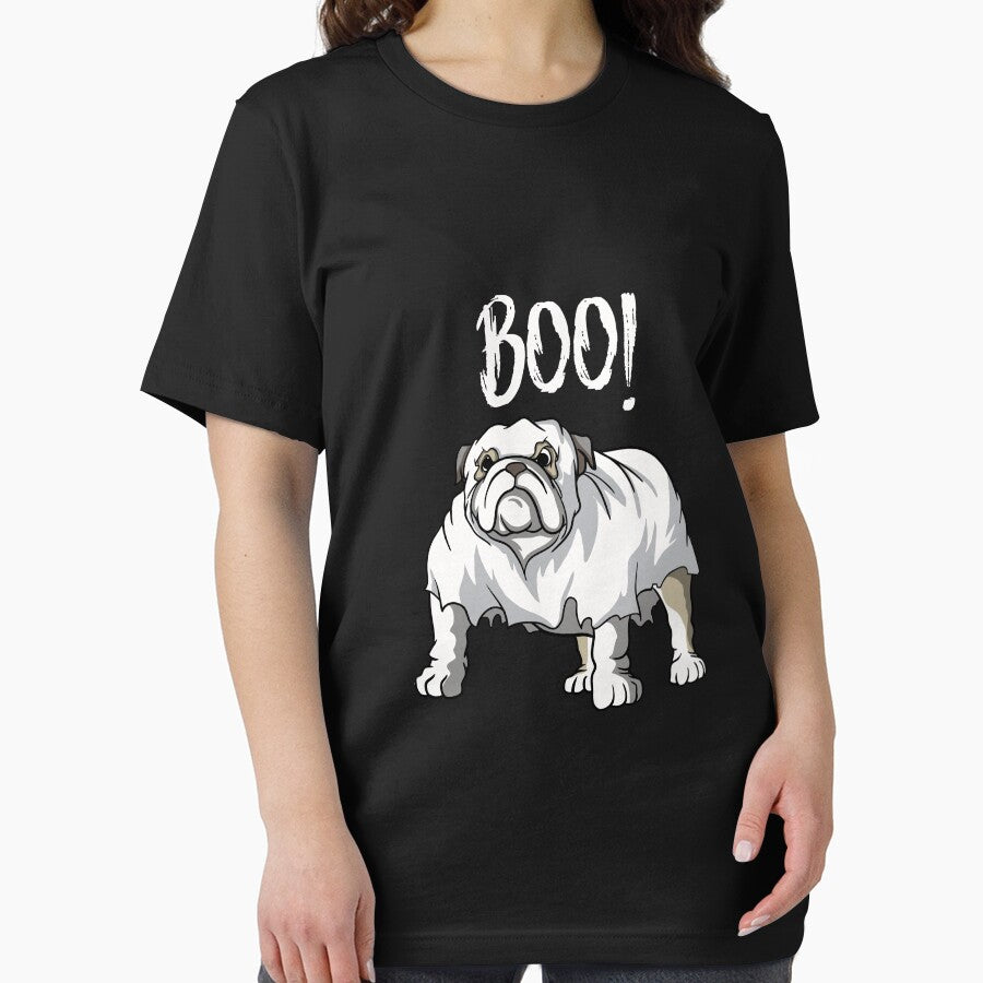 Bulldog Halloween Boo Funny Bull Dog Lover Gift Long Sleeve by derekvella Unisex , , , Long Sleeve Tee