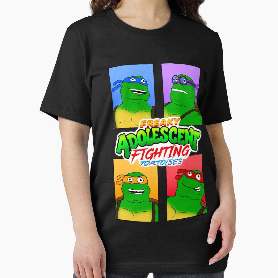 FREAKY ADOLESCENT FIGHTING TORTOISES by Deanomite85 Unisex , , , Long Sleeve Tee