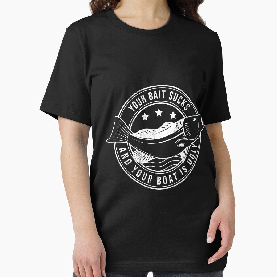 Your Bait Sucks And Your Boat Is Ugly Funny Fishing by noirty Unisex , , , Long Sleeve Tee