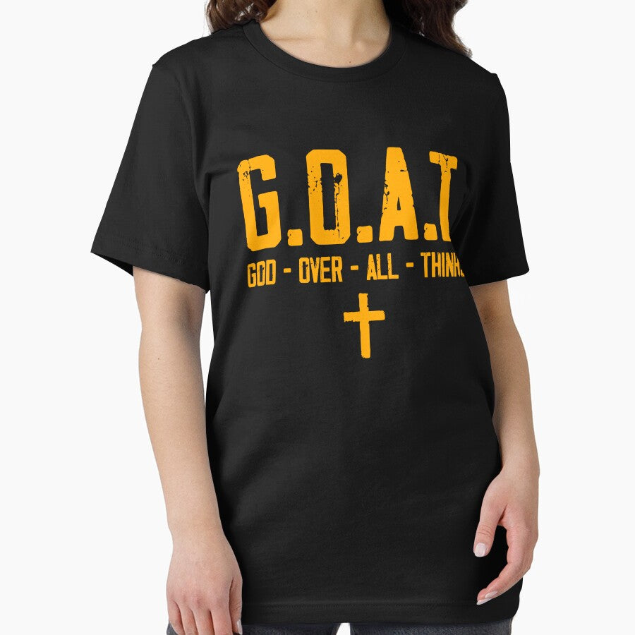 G.O.A.T. God Over All Things Christian Design by ameirkessao Unisex , , , Long Sleeve Tee