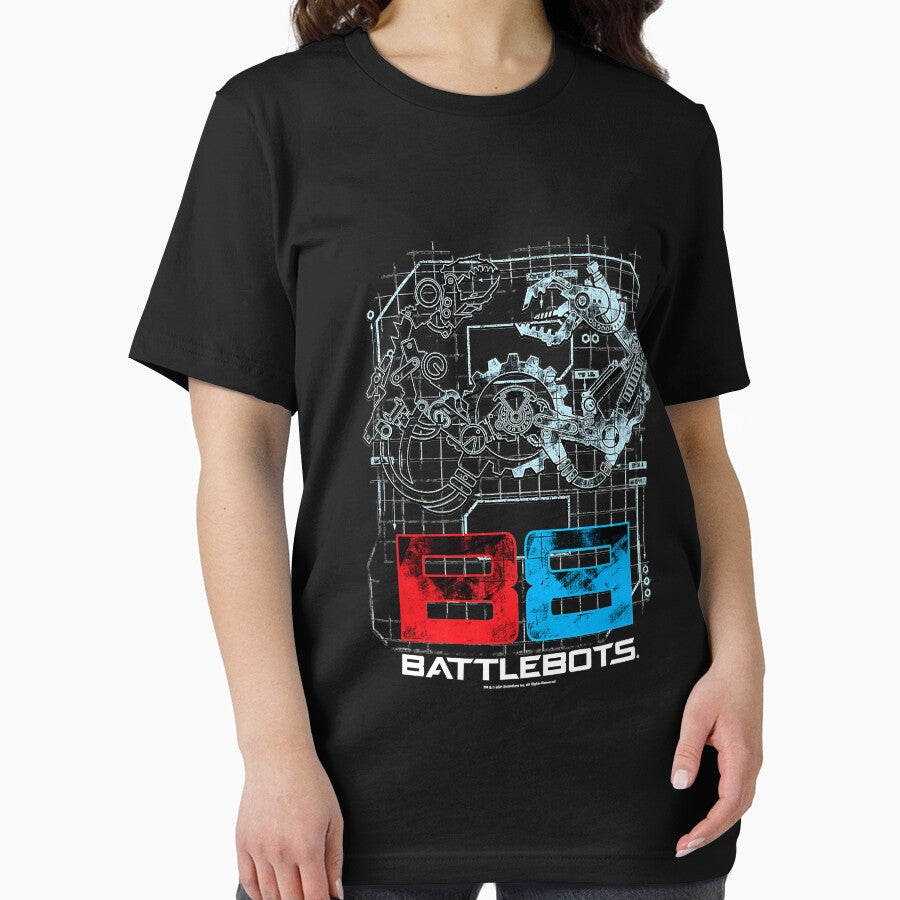 Battle'Bots Robot Schematics Logo Premium by DanielNaderer Unisex , , , Long Sleeve Tee
